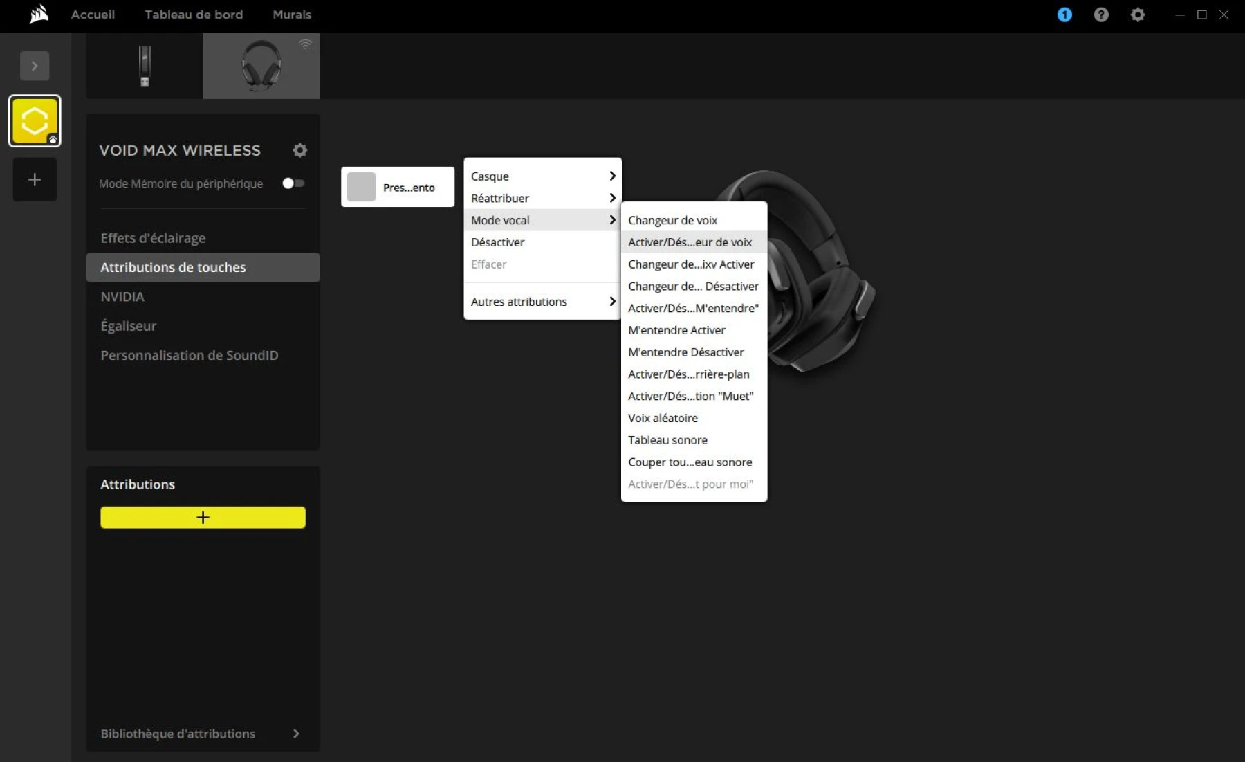 image du logiciel iCUE de Corsair