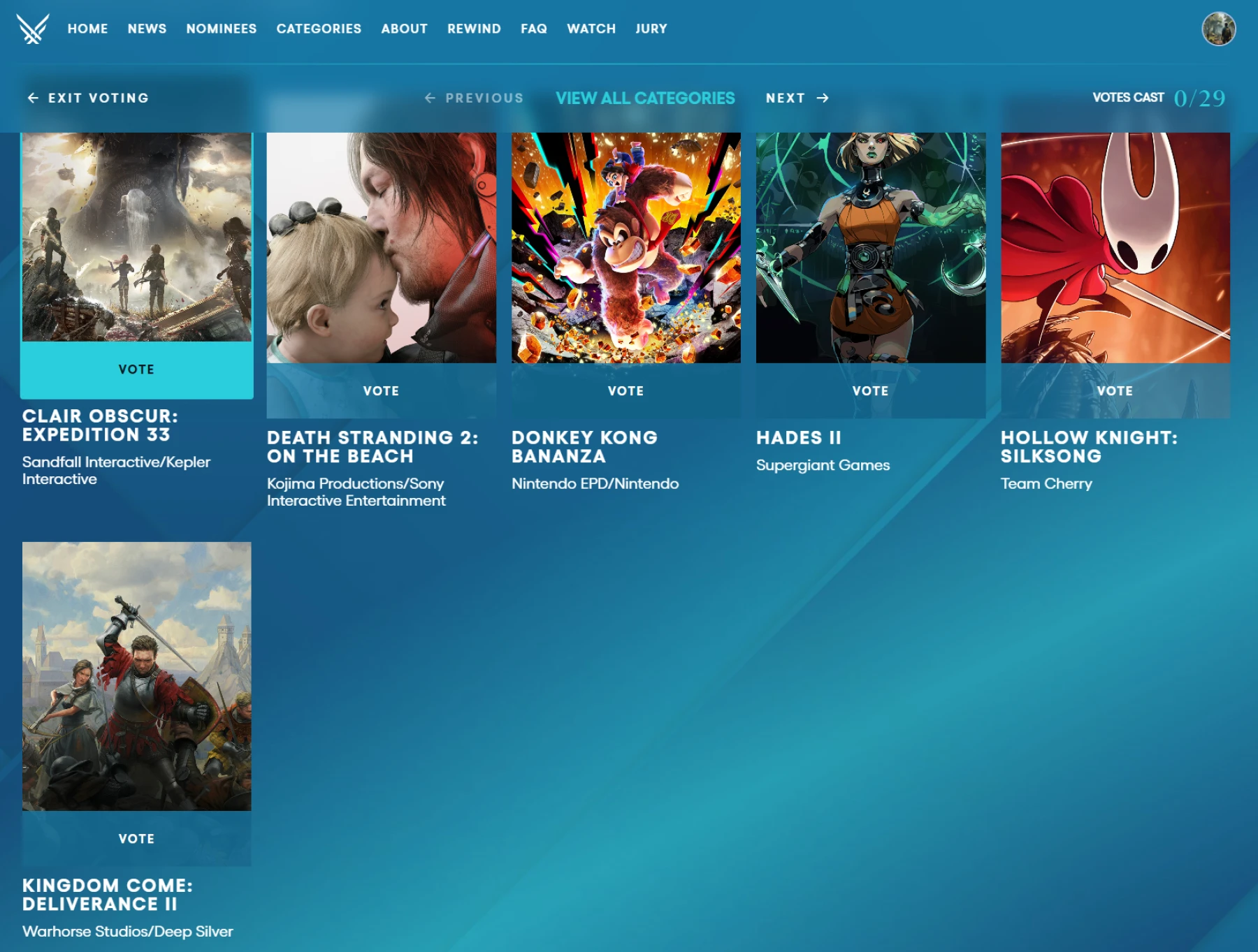 Image du site Game Awards 2025 Image du site Game Awards 2025