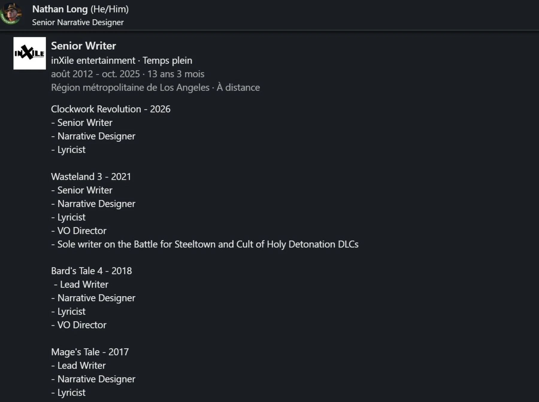 Image post LinkedIn Nathan Long