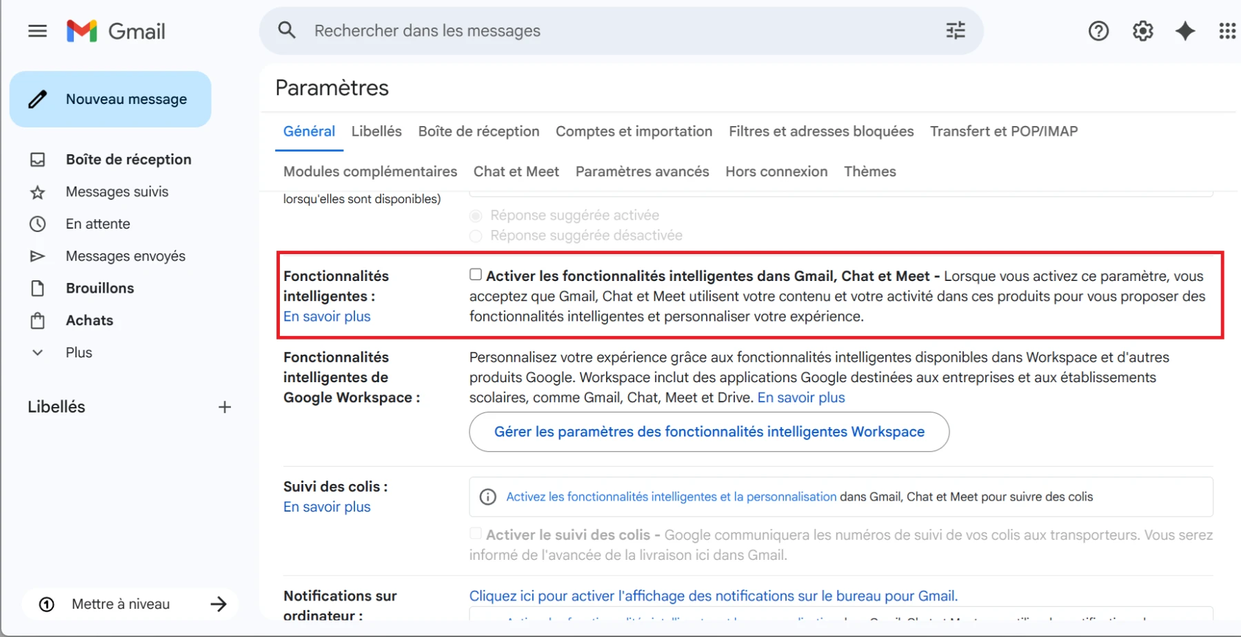 Fonctionnalités intelligentes Google Fonctionnalités intelligentes Google