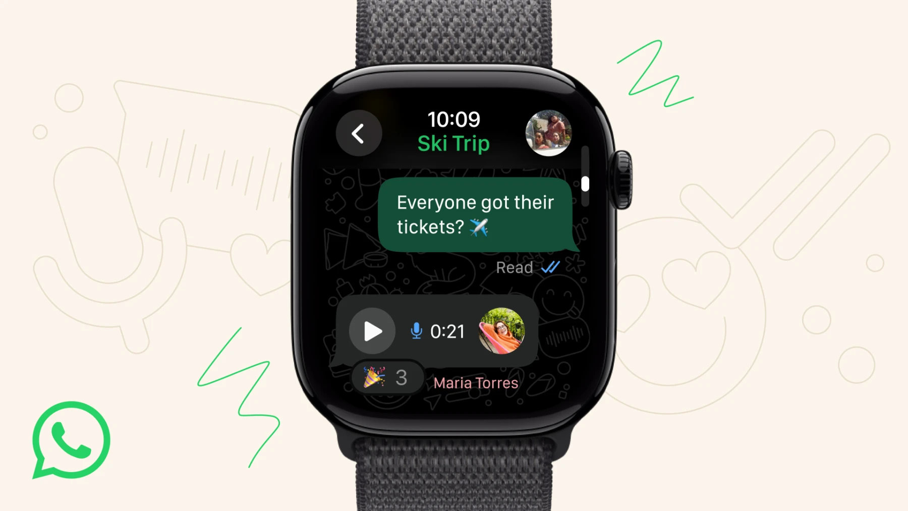 Apple Watch avec WhatsApp