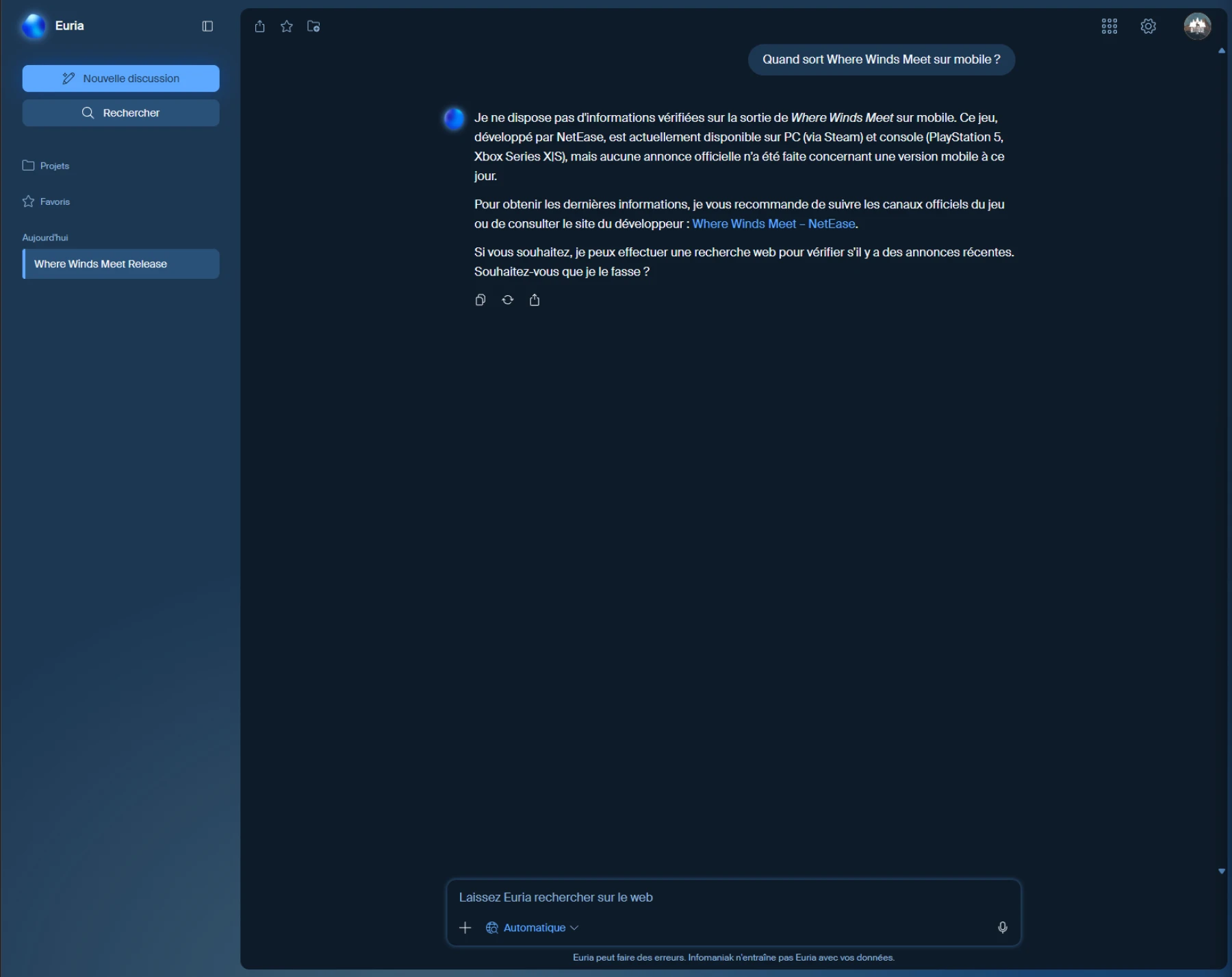 Euria - Infomaniak Euria - Infomaniak