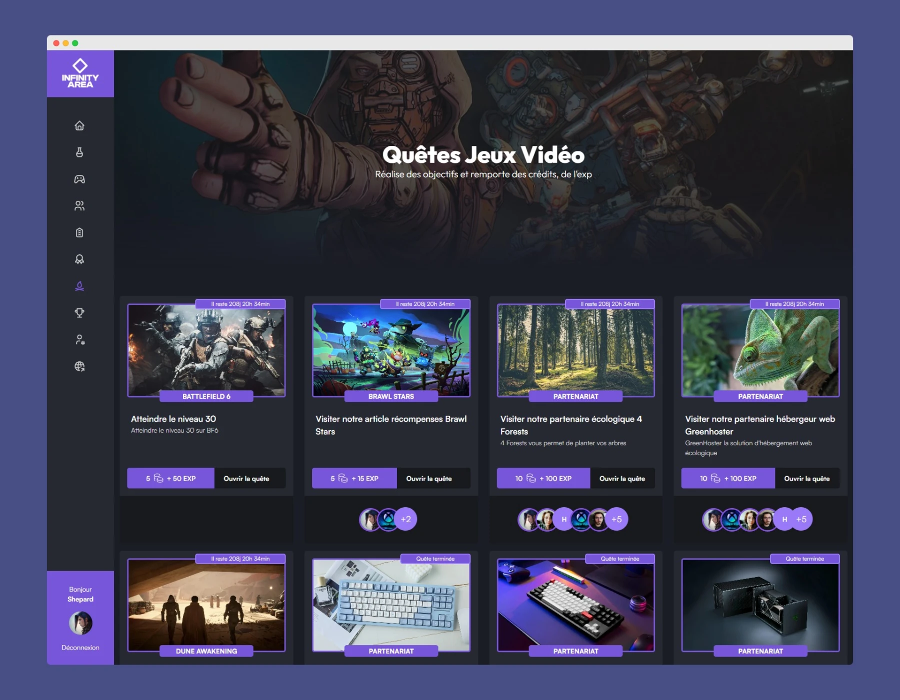 réseau social Infinity Area réseau social Infinity Area