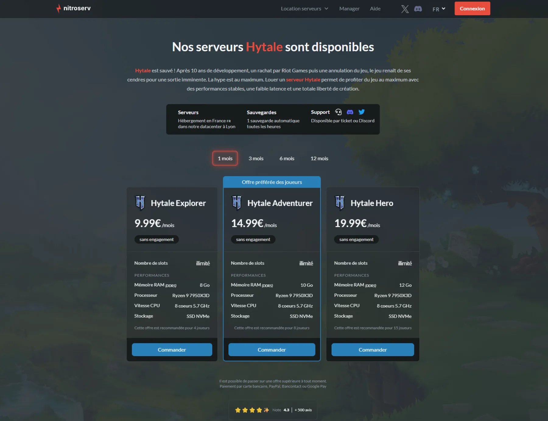 Location Serveur Hytale 