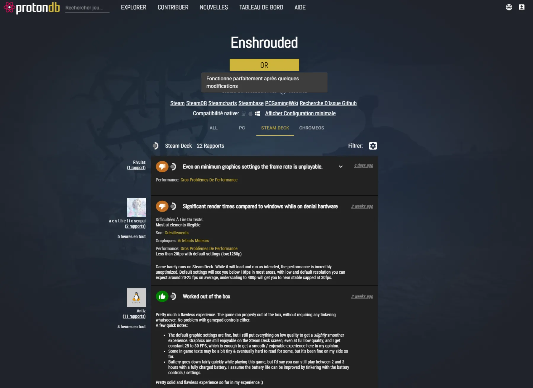 Enshrouded Steam Deck via ProtonDB Enshrouded Steam Deck via ProtonDB