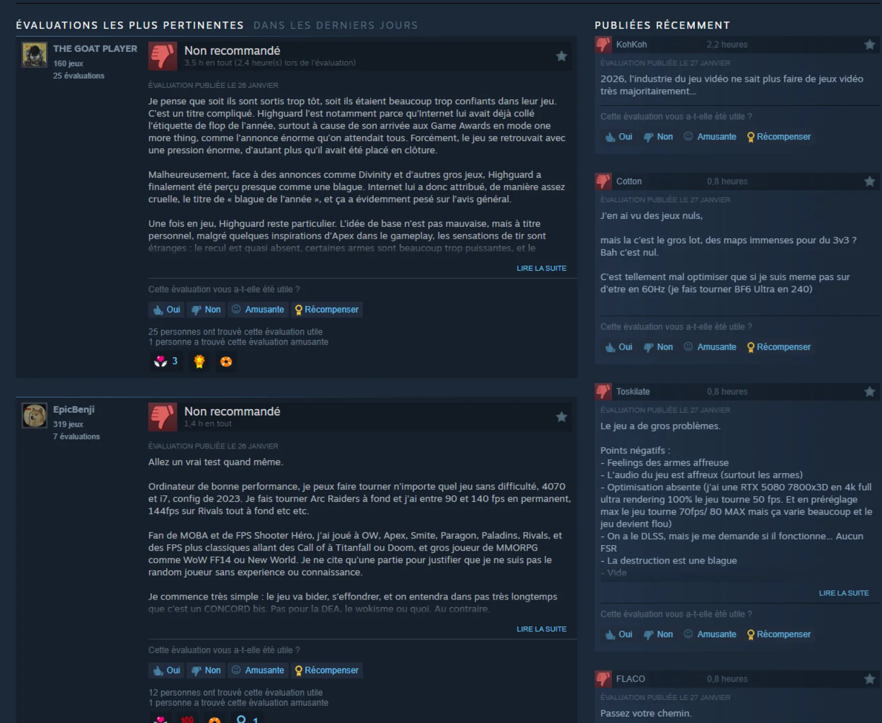 Highguard avis Steam Highguard avis Steam