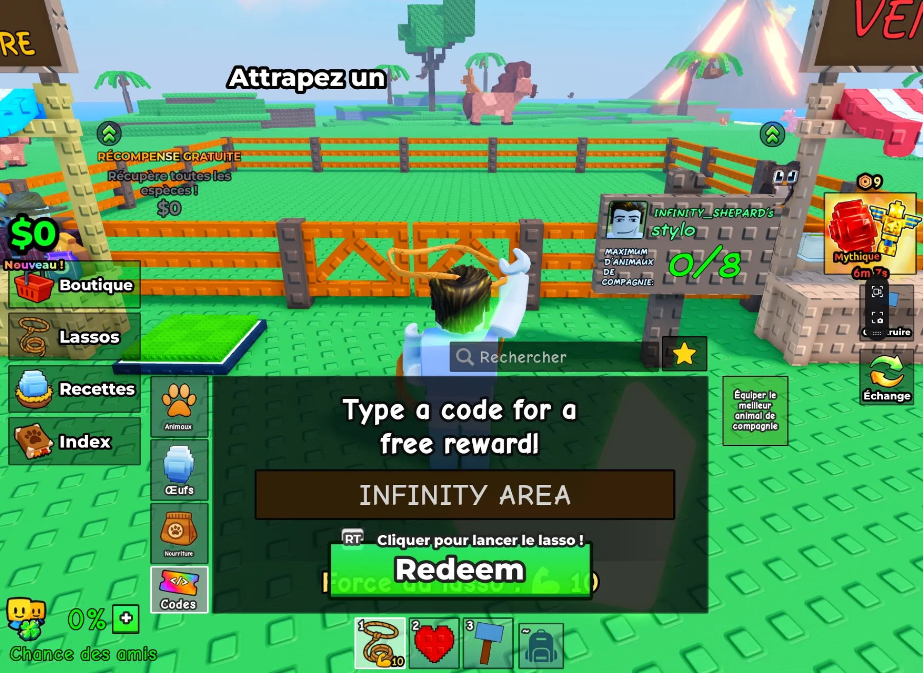 Image tutoriel des Codes Catch and Tame