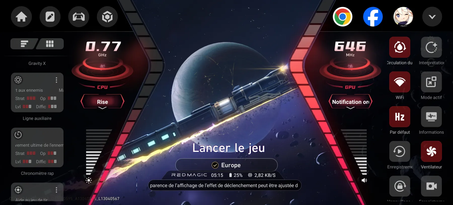 RedMagic GameSpace En Jeu