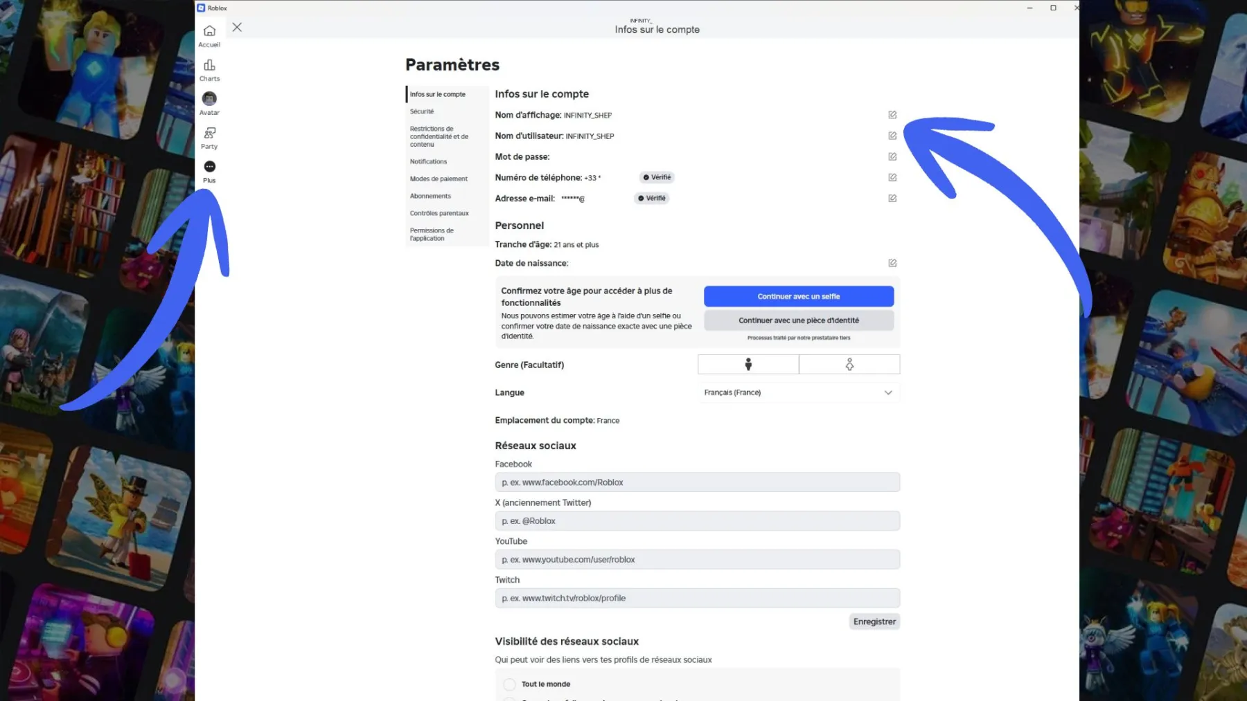 Image ou changer son pseudo