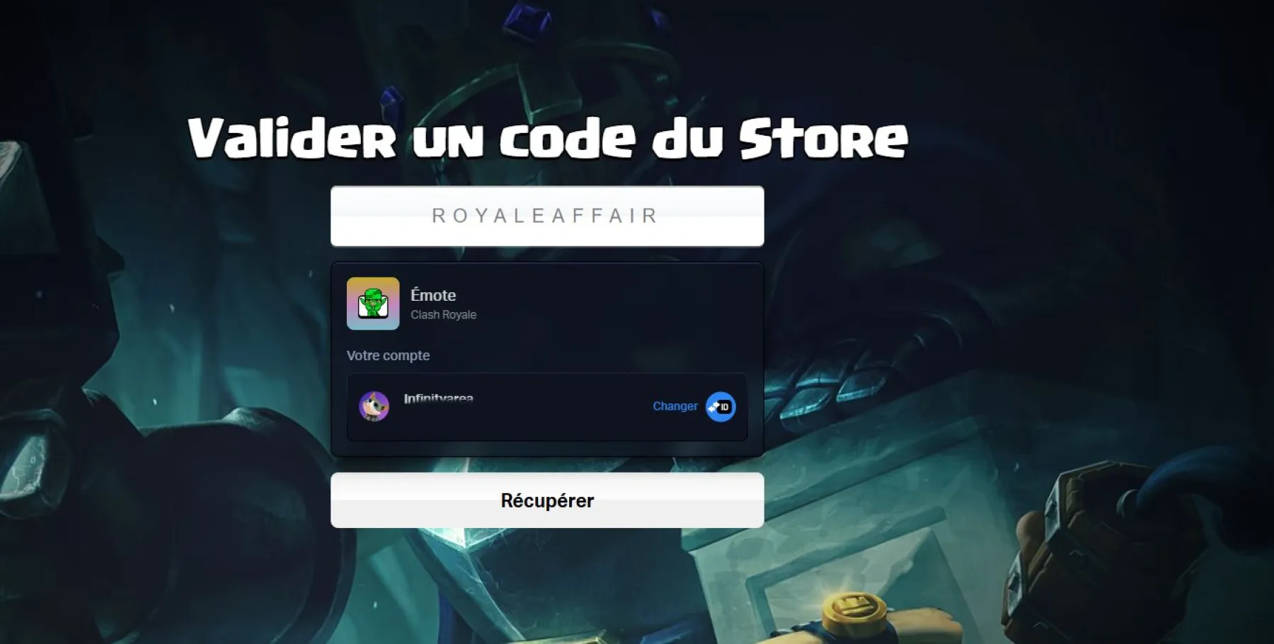 code cadeau Clash Royale
