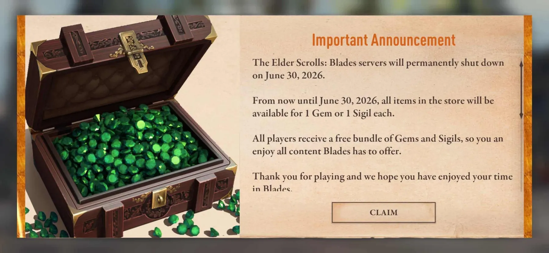 The Elder Scrolls Blades fermeture des serveurs The Elder Scrolls Blades fermeture des serveurs