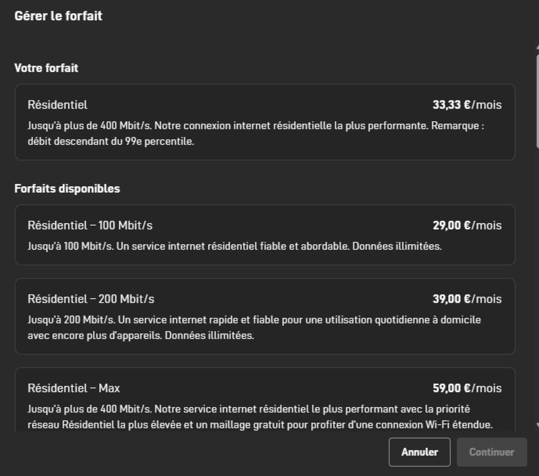 forfait 2026 Starlink