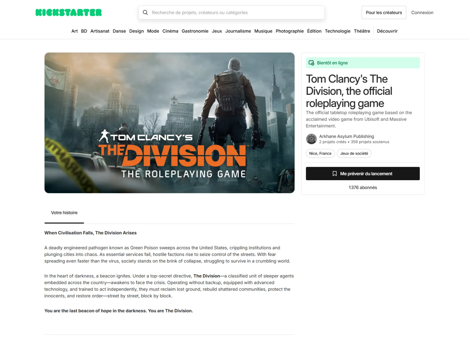 Tom Clancy's The Division, the official roleplaying game Tom Clancy's The Division, the official roleplaying game