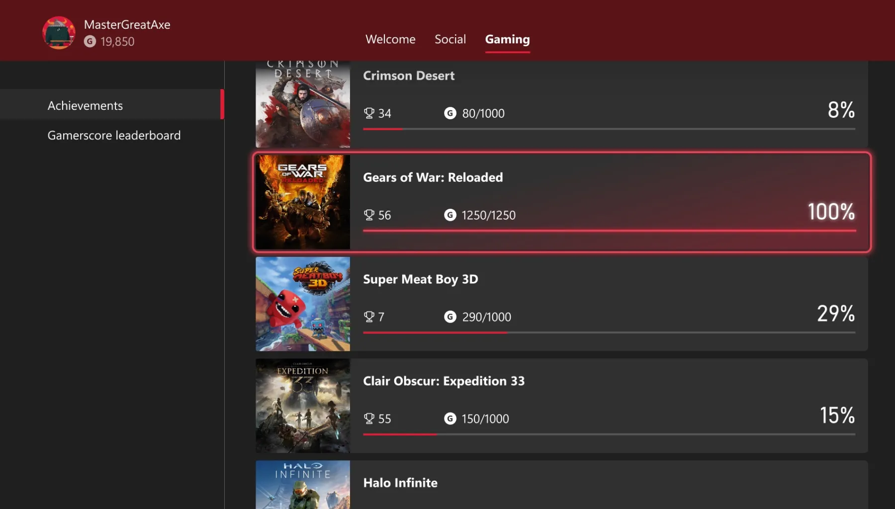 image de interface Xbox avec refonte des succès
