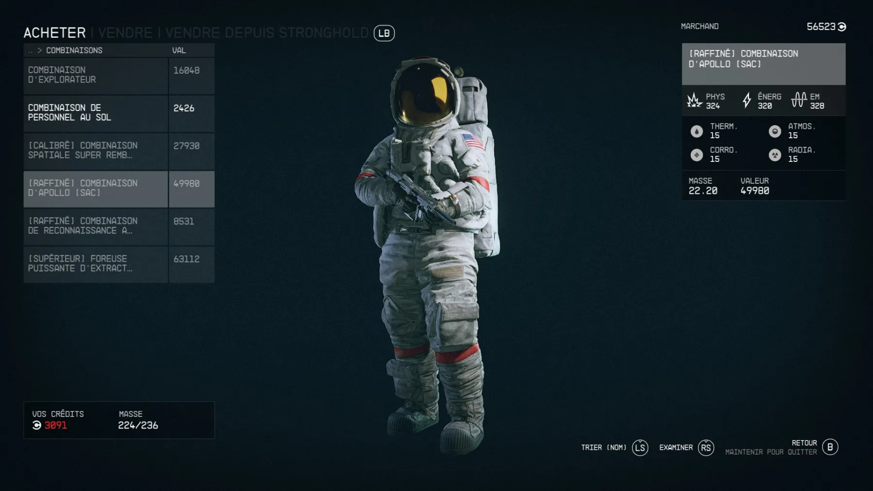 Starfield Apollo Combinaison