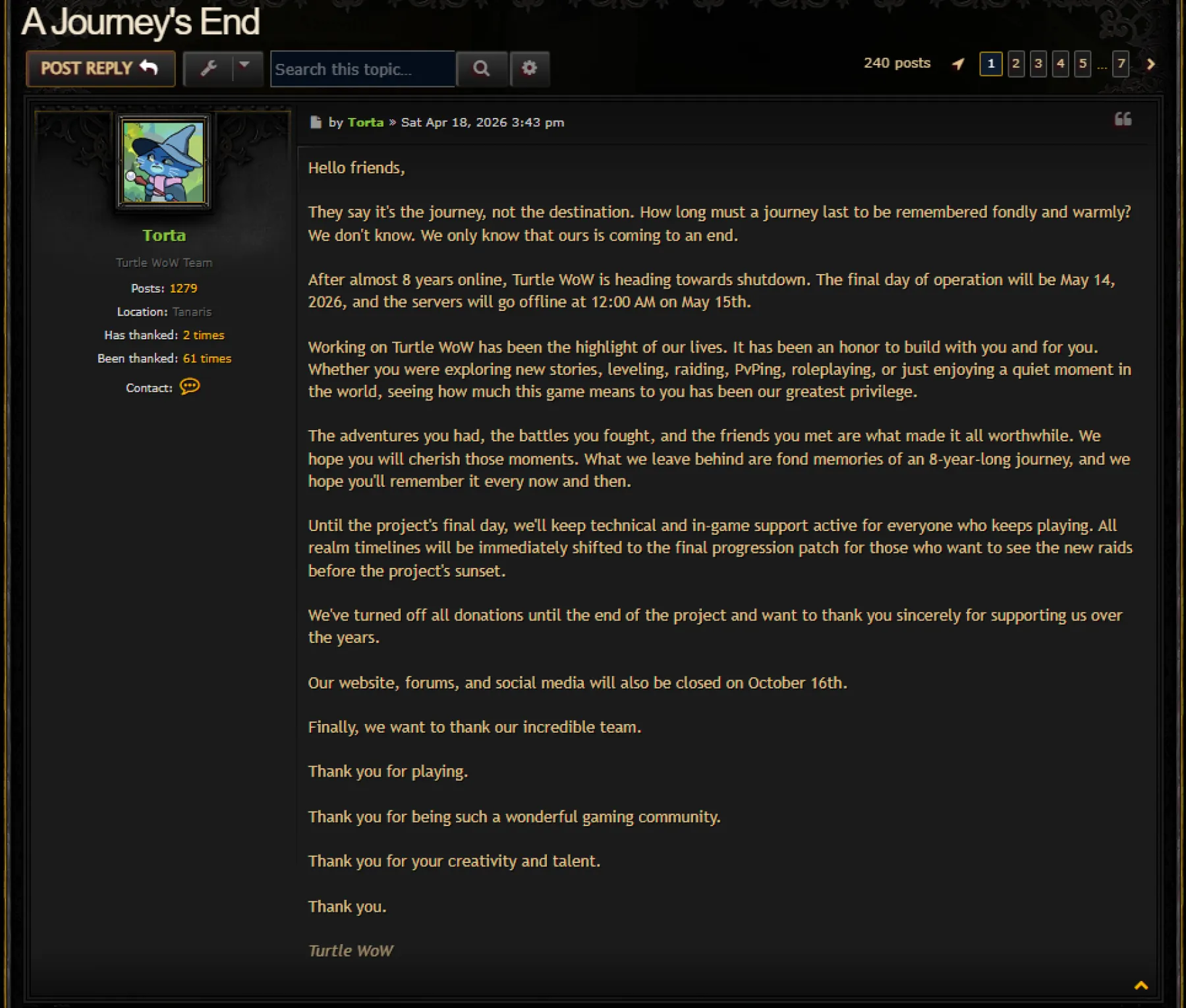 A Journey's End - Turtle WoW