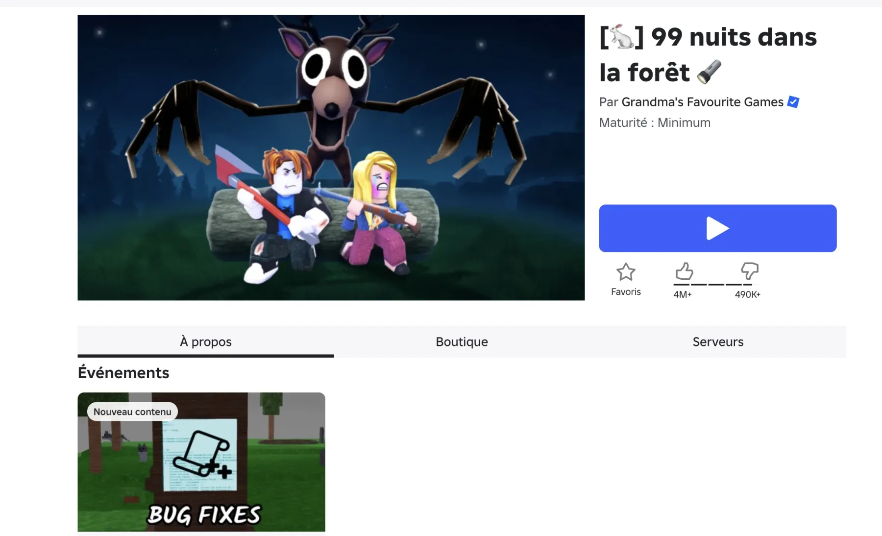 image du jeu Roblox 99 Nights in the Forest