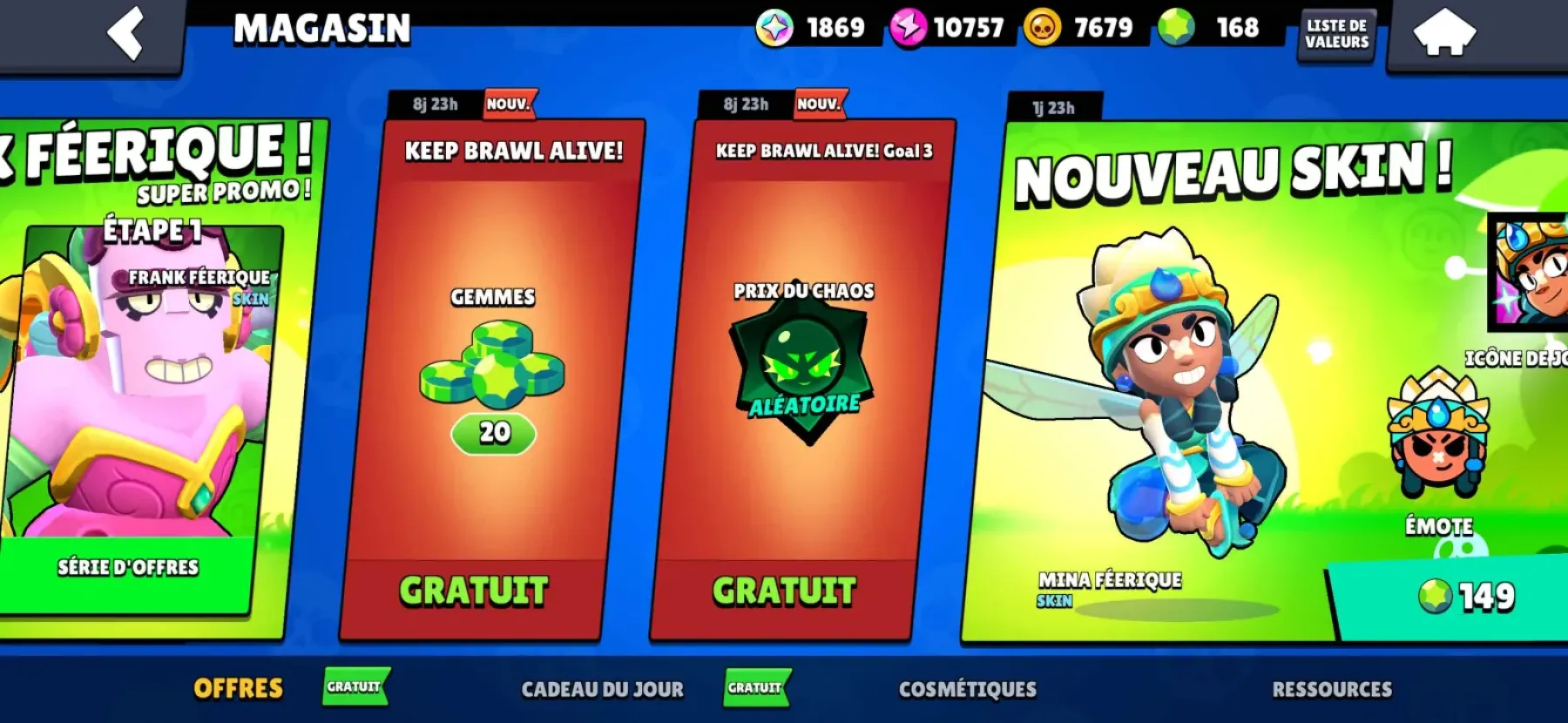 Gemmes gratuites Brawl Stars