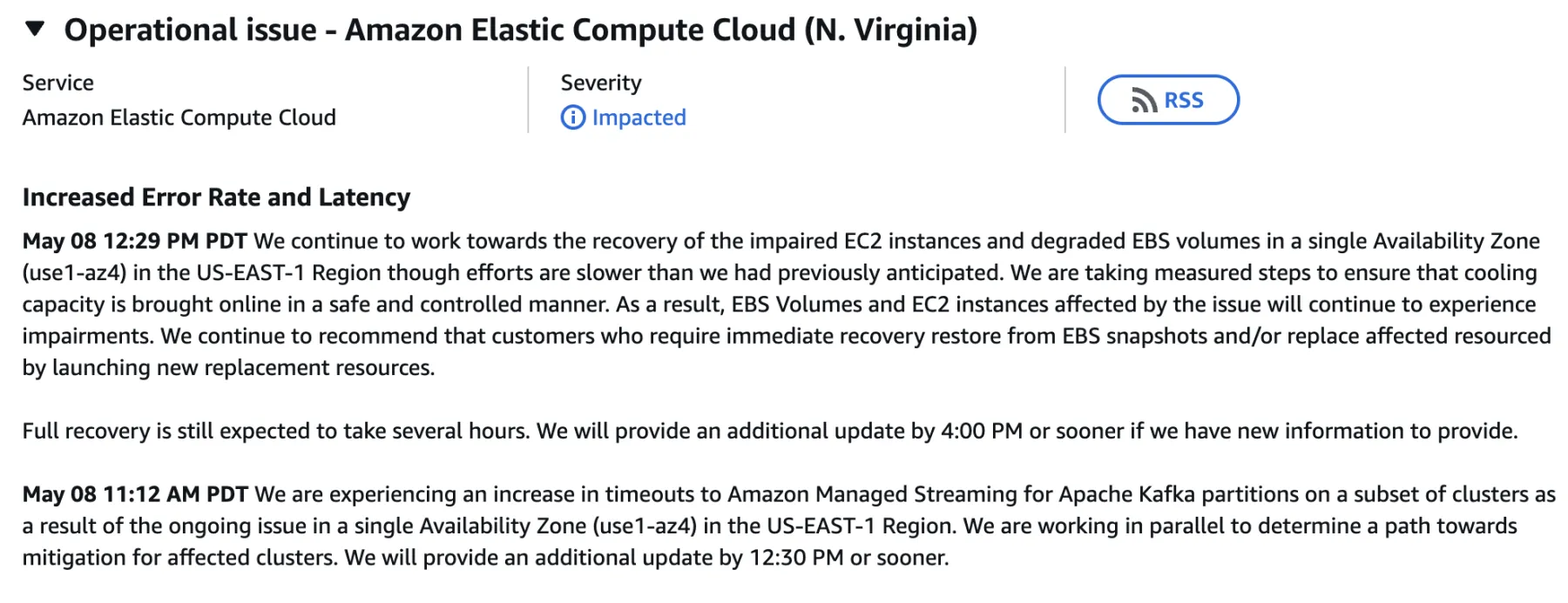 AWS PANNE Mondiale