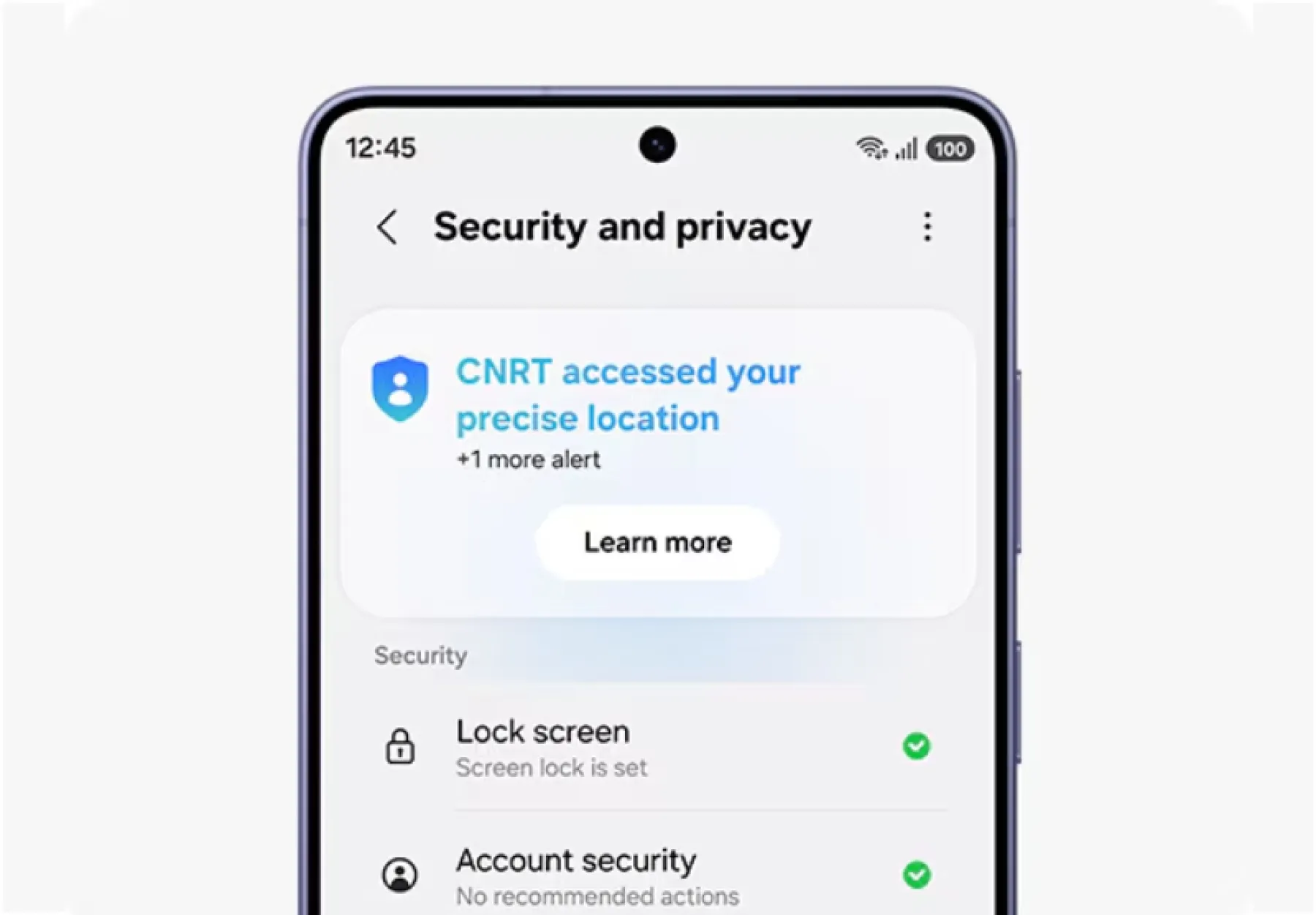  image de Samsung Alerte de confidentialité
