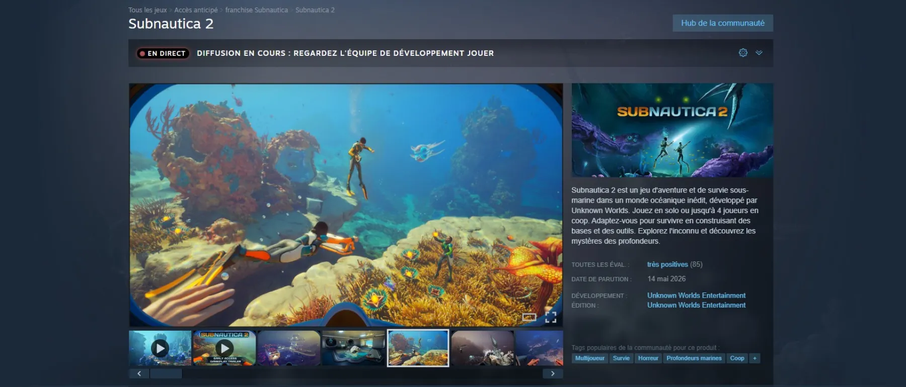 Subnautica 2 sur Steam