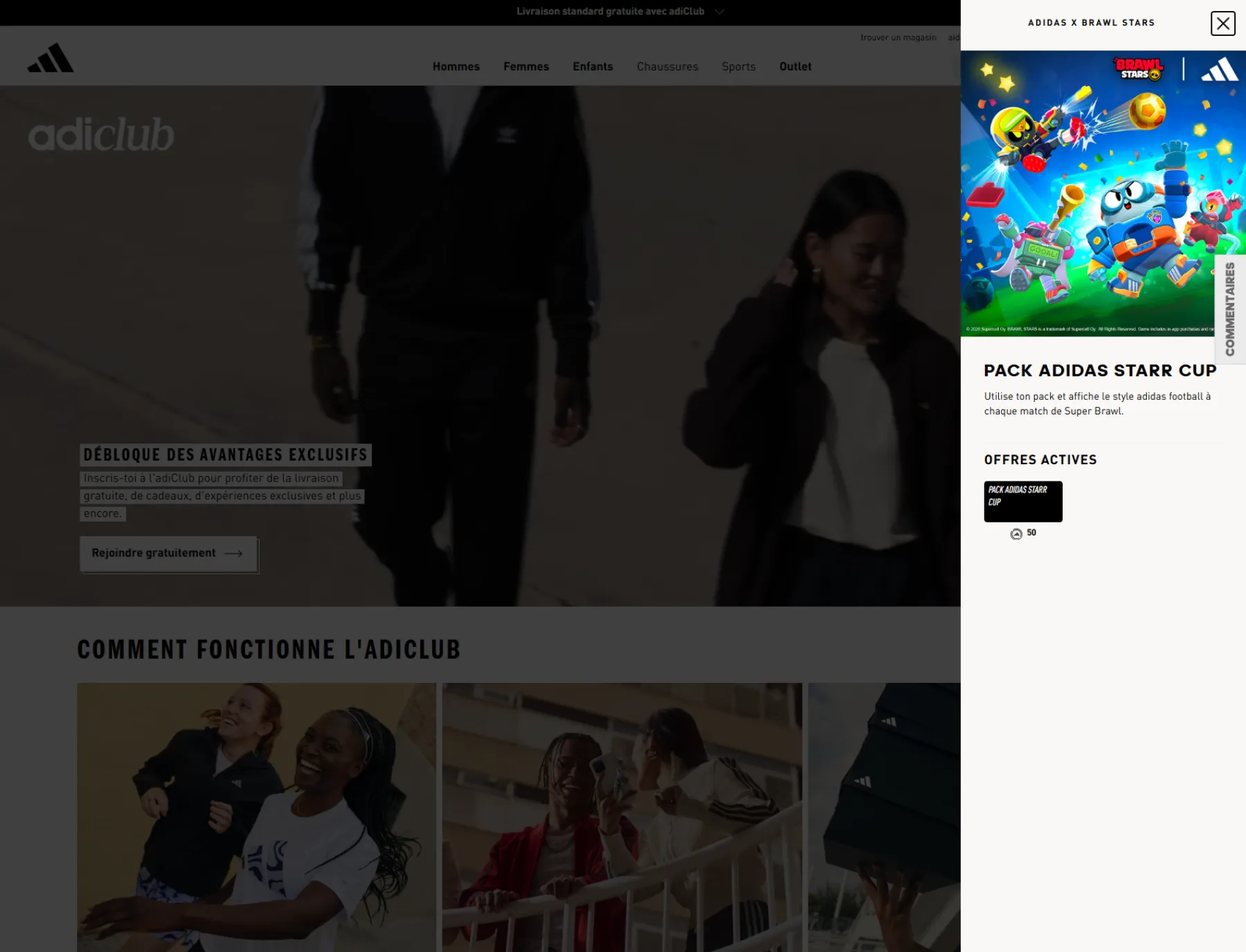 Site Adidas x Brawl Stars