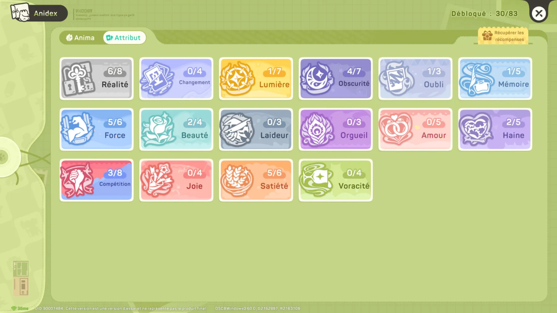 Honkai: Nexus Anima - Liste des Attributs