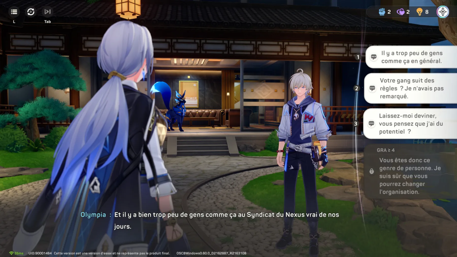 Honkai: Nexus Anima - Choix des dialogues