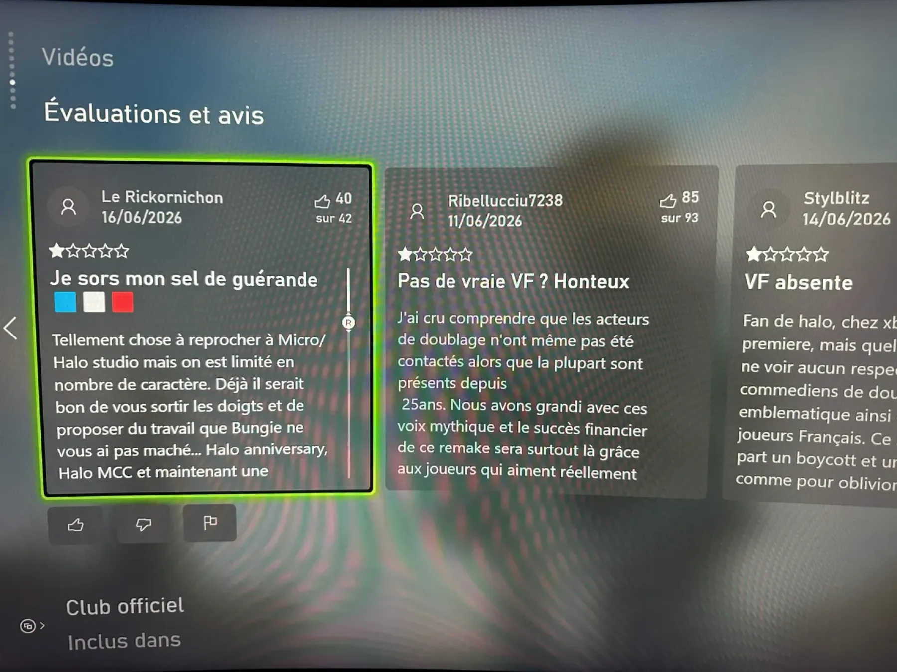 Image des avis sur le jeu sur XBOX Image des avis sur le jeu sur XBOX