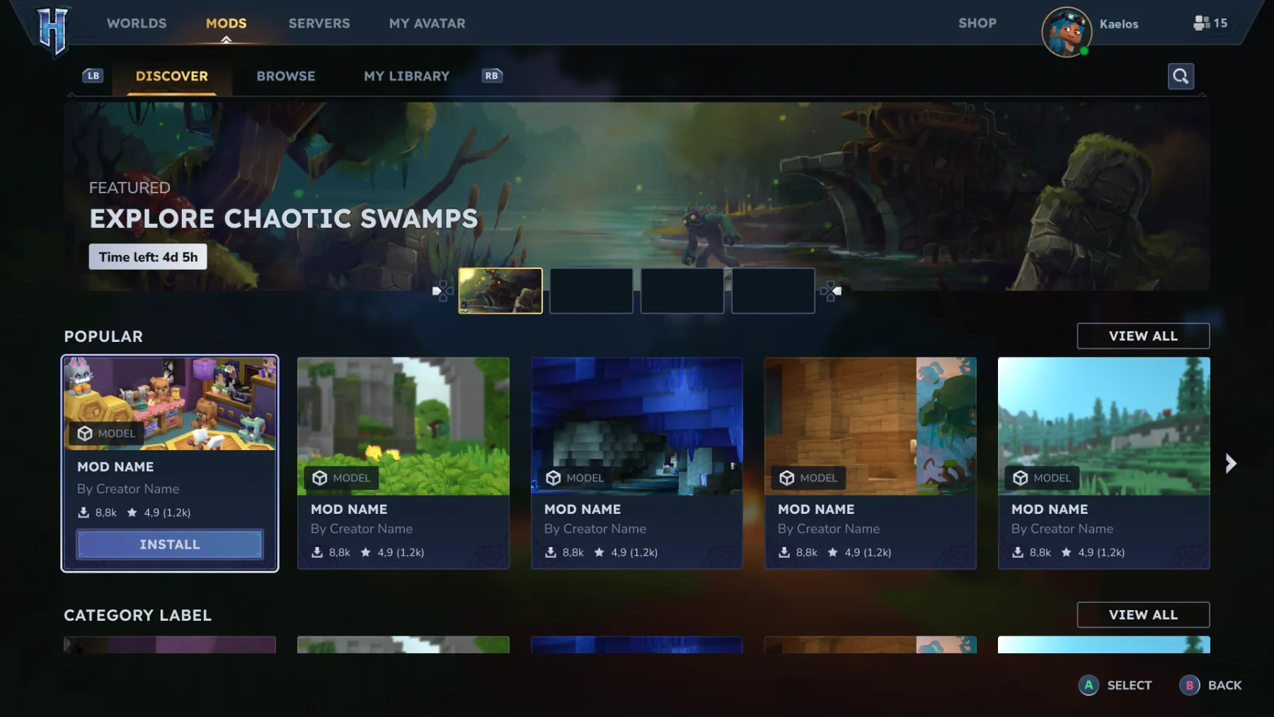 Page du modding sur Hytale en jeu Page du modding sur Hytale en jeu