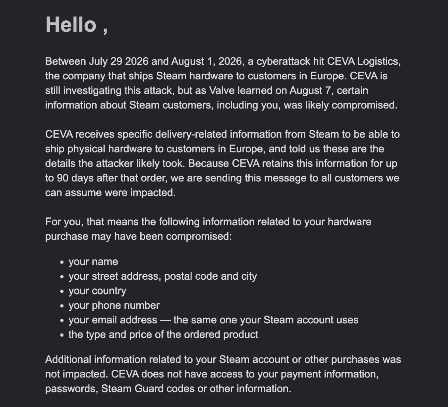 fuite de données Steam - The Verge