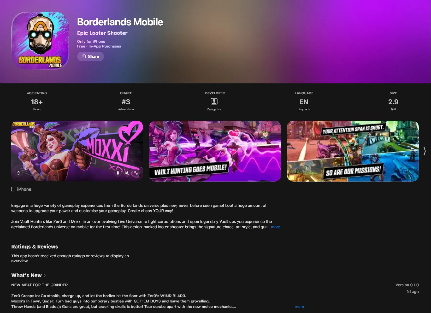 ‎Borderlands Mobil