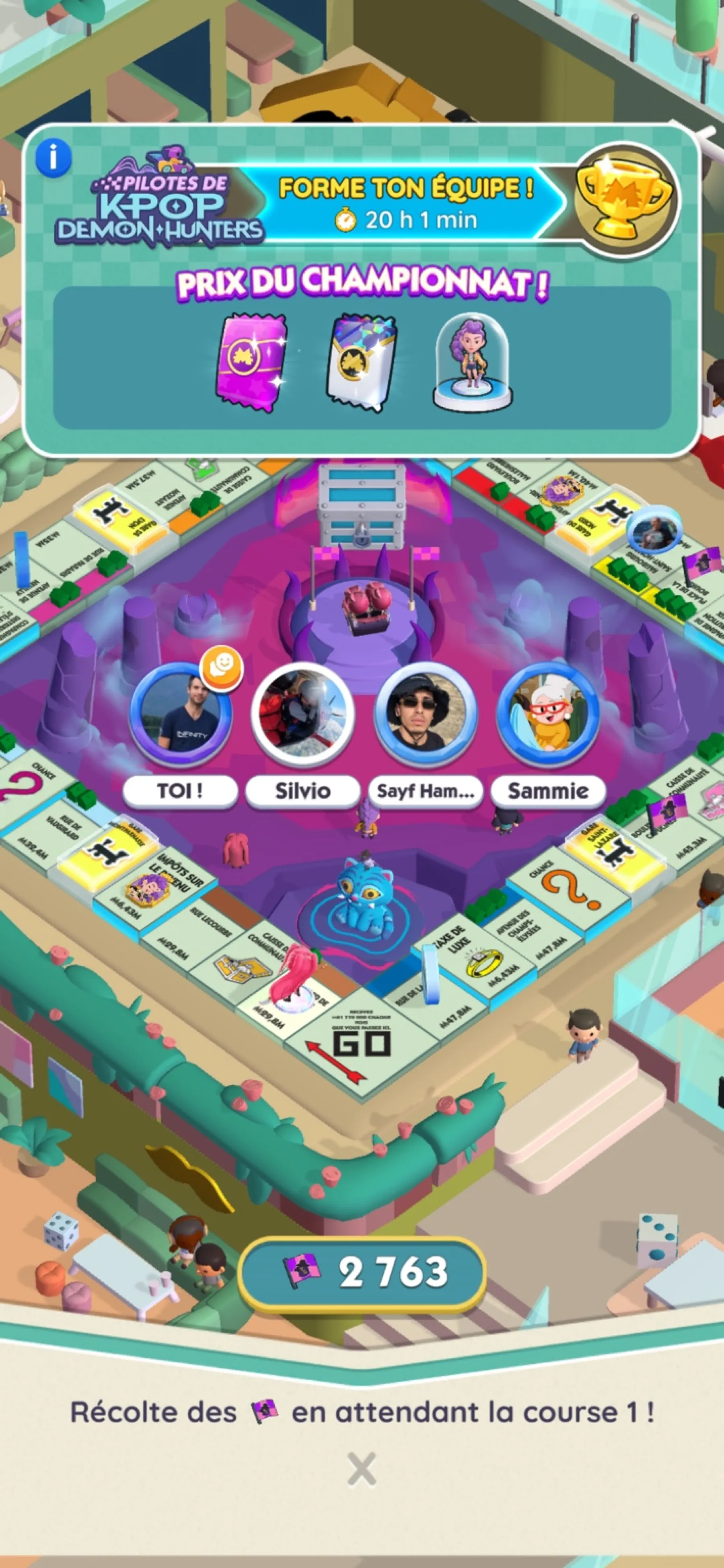 KPop Demon Hunters x Monopoly GO Image du plateau KPop Demon Hunters dans Monopoly GO!