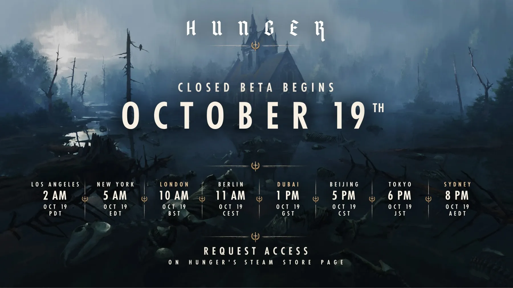 Map des horaires de la bêta de Hunger