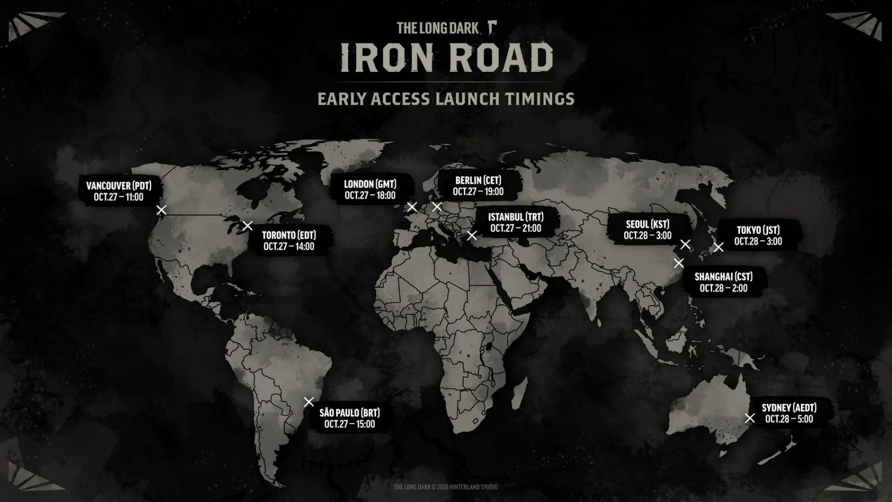 The Long Dark DLC Iron Road Map de lancement